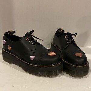 Dr. Martens 1461 Quad Hearts Platform Oxford Air Wair Boots w/ Bouncing Soles